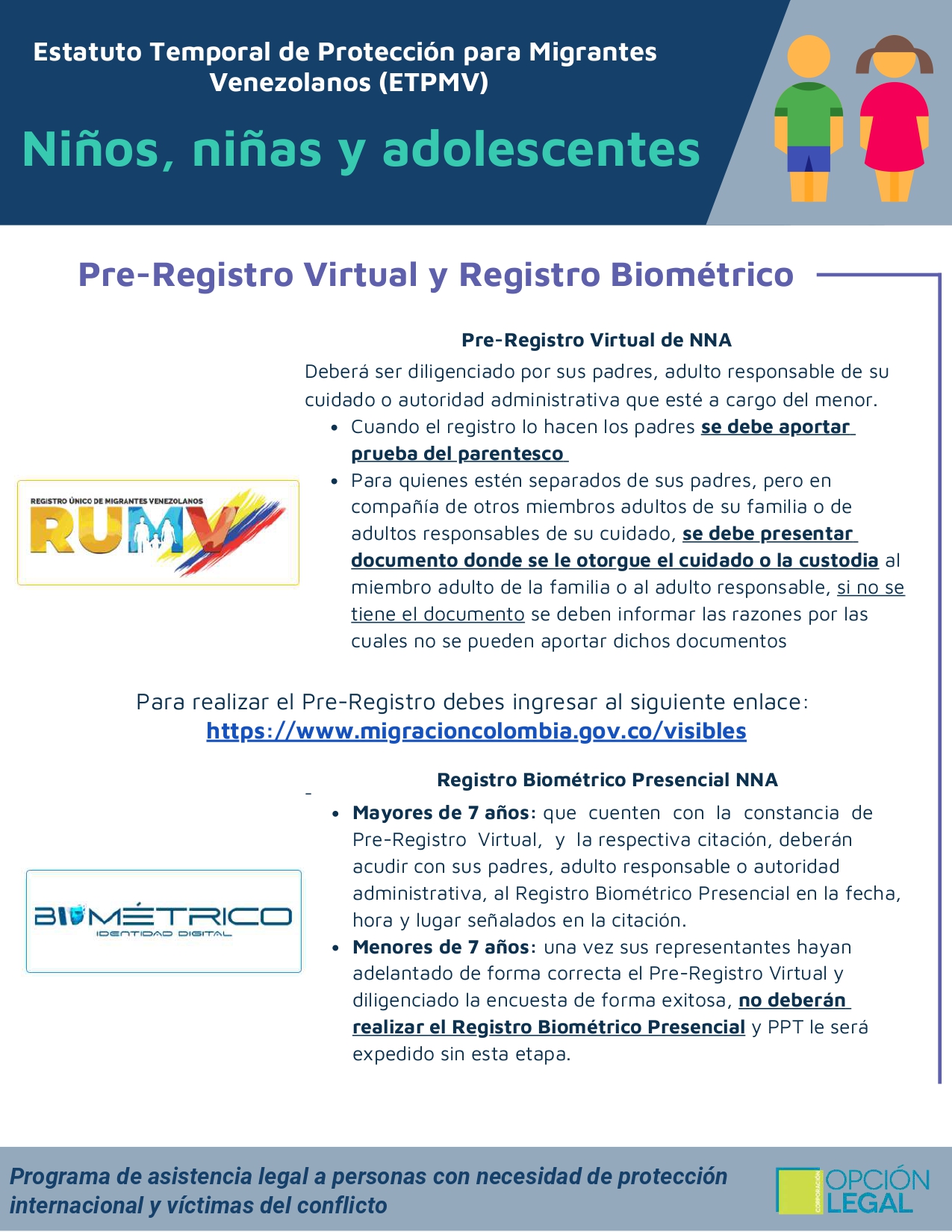 Guía para el RUMV menores de edad